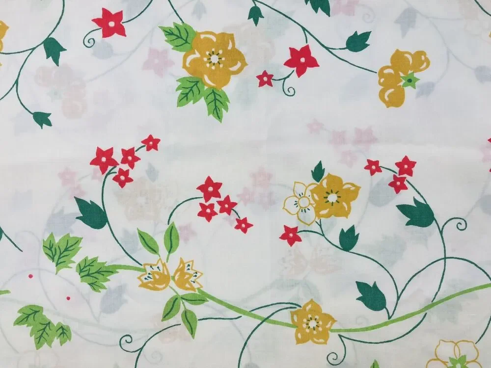 Tastemaker Pillowcase KING Yellow Red Orange Flowers J. P. Stevens percale USA V